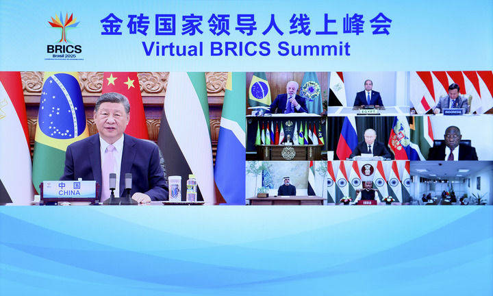 习近平出席金砖国家领导人线上峰会并发表重要讲话