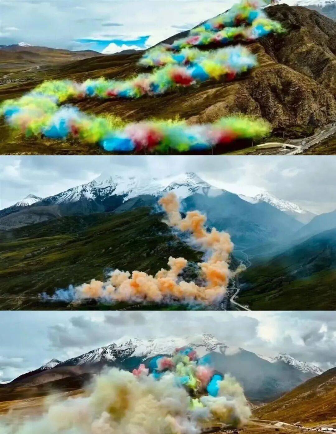 烟花燃放3天后仍有痕迹！距最近水体约30米，距最近冰川约6公里
