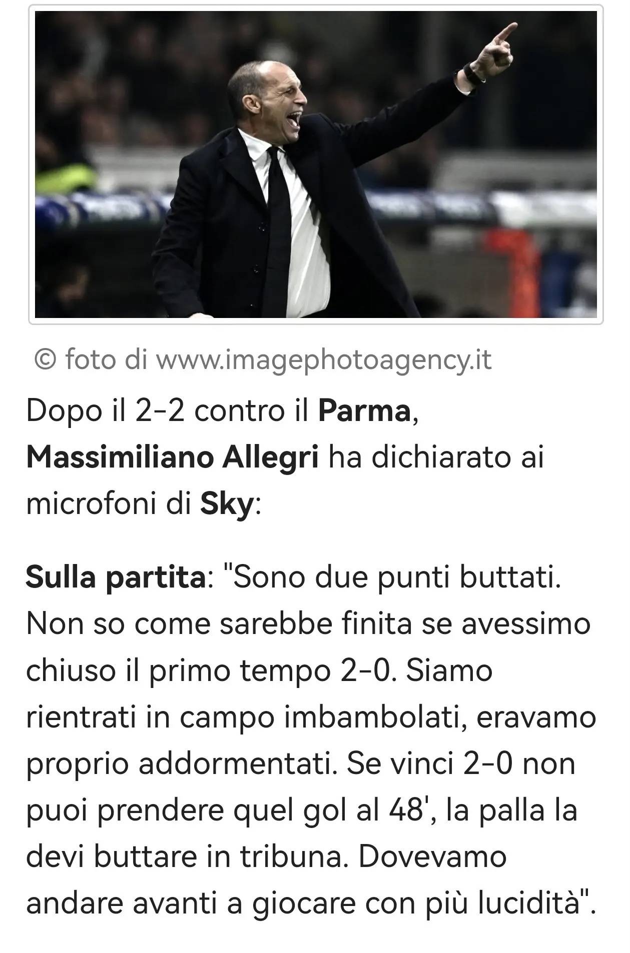 意甲：米兰主教练阿莱格里谈球队2比2战平帕尔玛下半场我们像米兰体育- 体育官方网站 世界杯官方指定投注平台睡着了一样