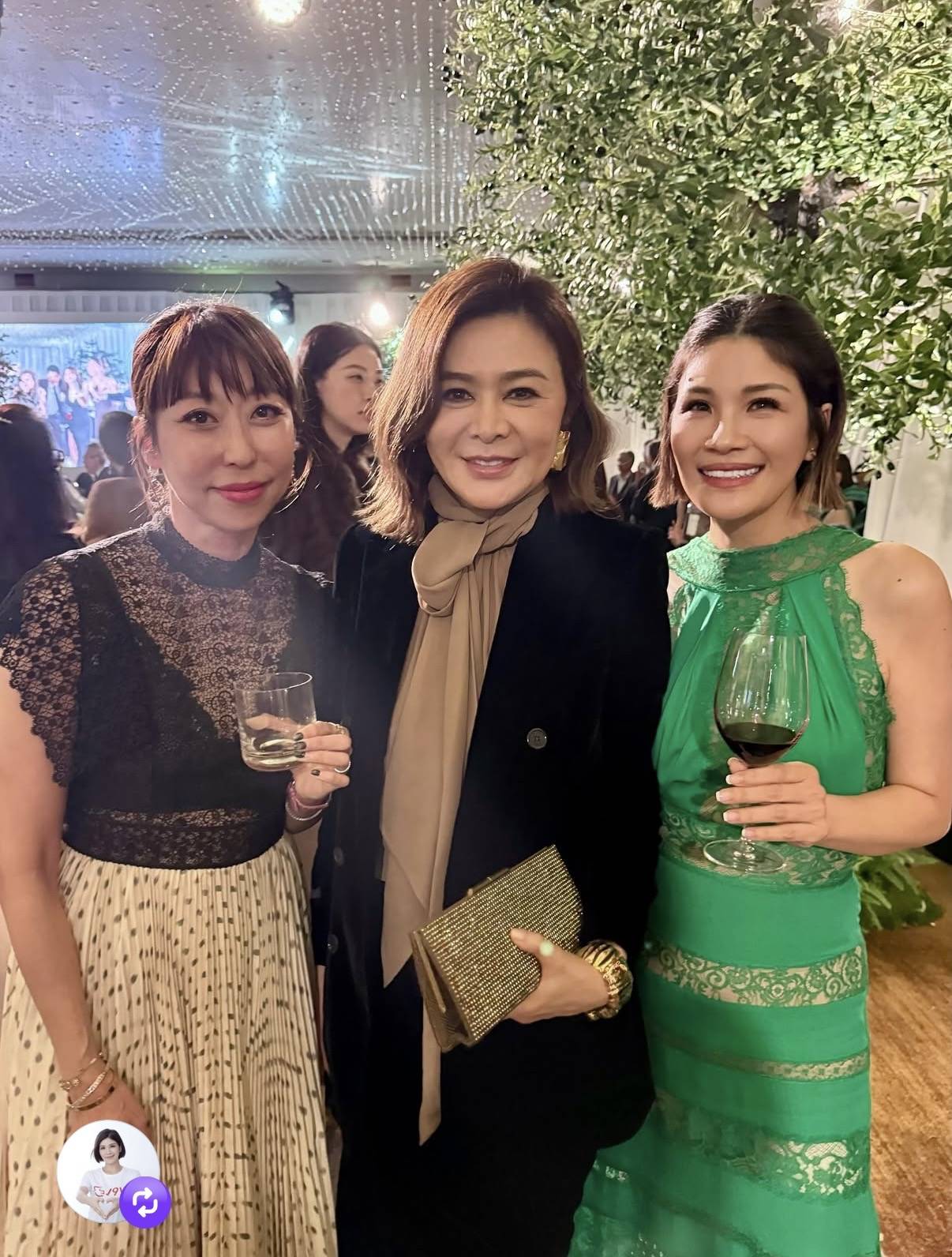 刘嘉玲关之琳出席婚礼，打扮美艳大方气质不相上下，罕同场没交流