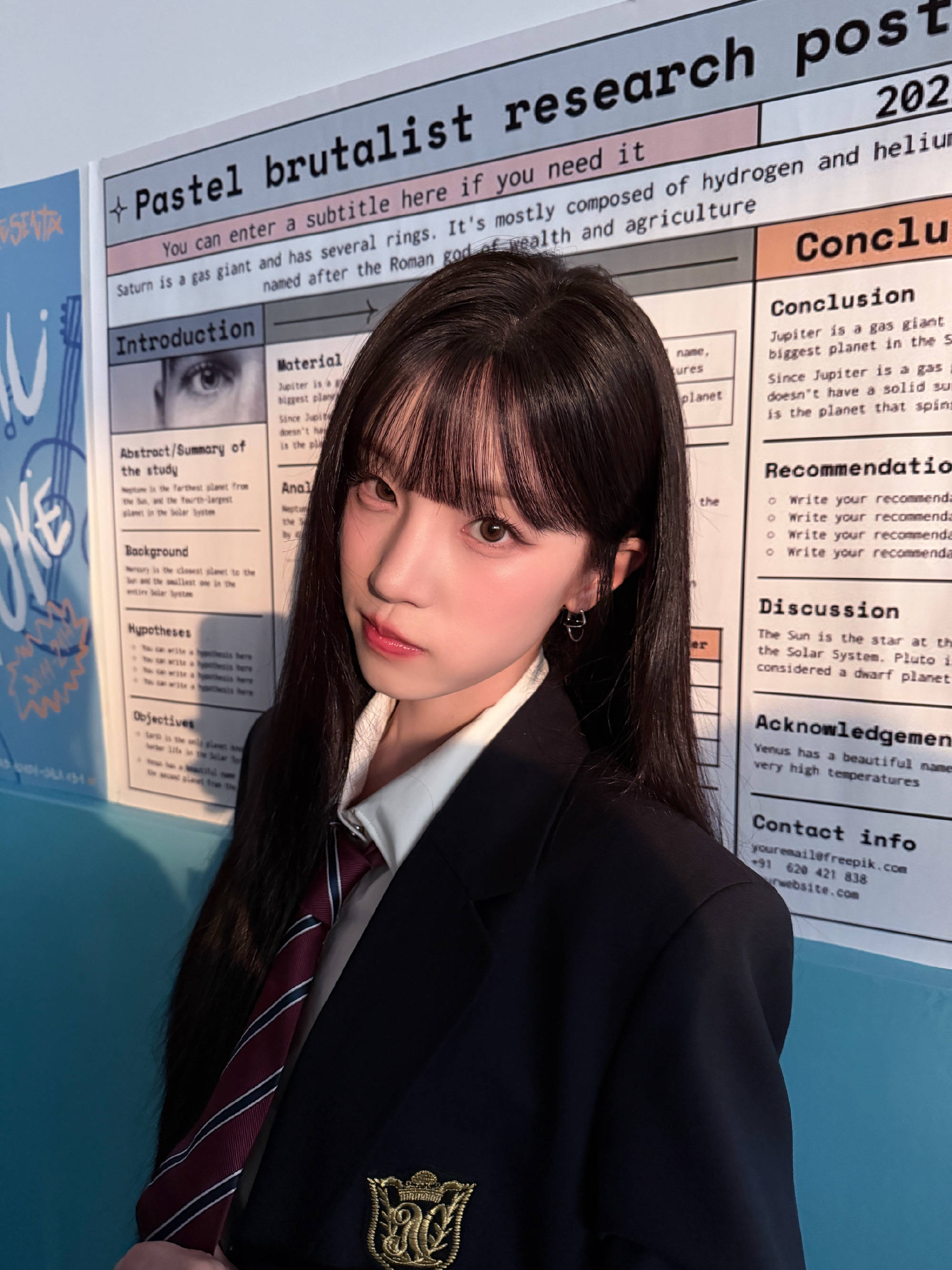 宋雨琦化身校园清冷感学姐！黑长直发型又美又飒