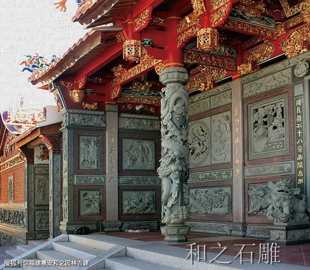 石雕龙柱——寺庙中的重要装饰品