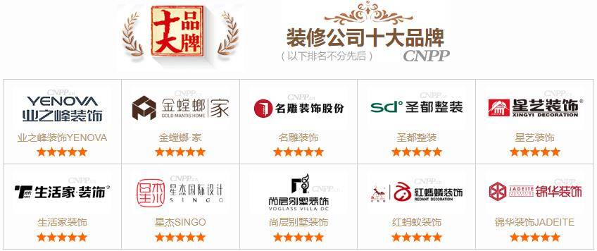 装修公司十大品牌榜单 最新家装公司品牌排名（cnpp）