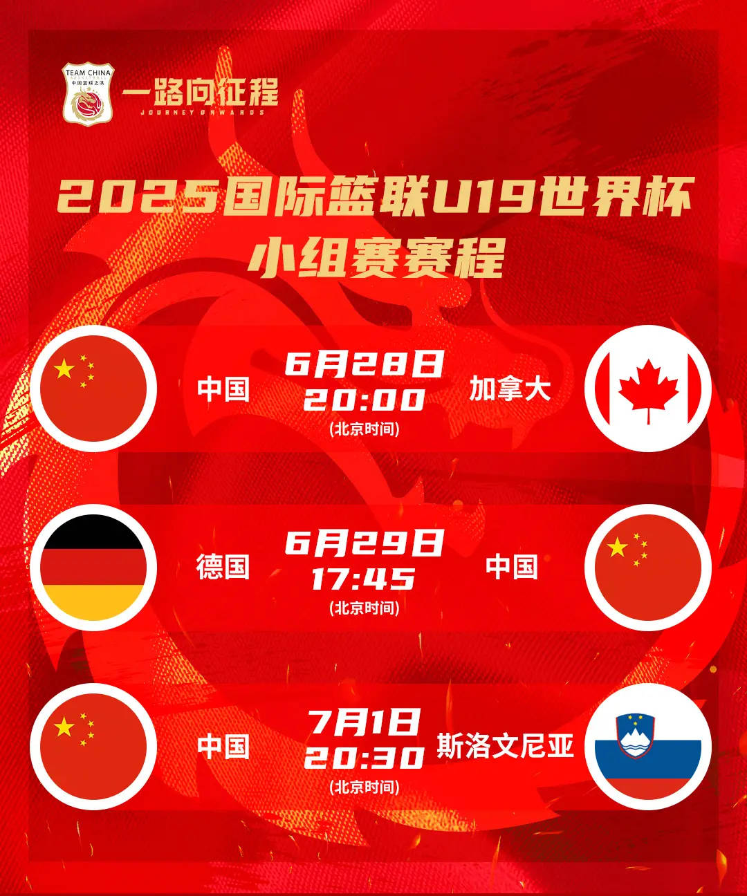 U19男篮世界杯6月28日打响 中国队连战强敌