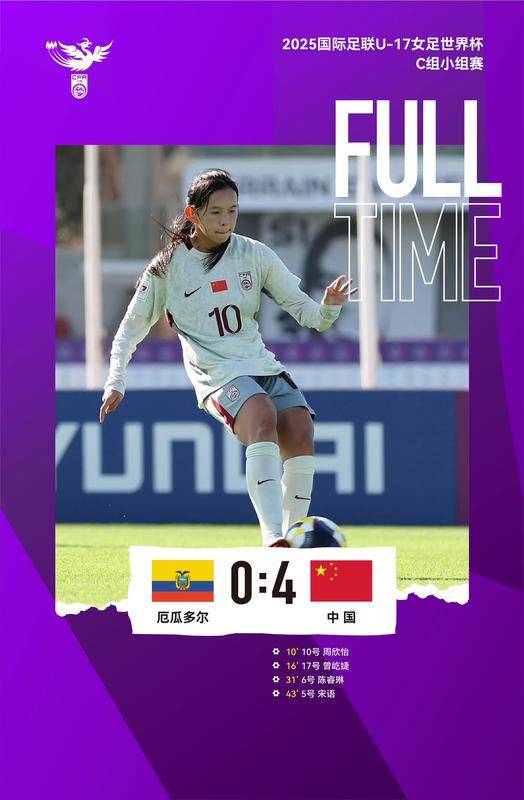 创造历史!中国队4-0大胜厄瓜多尔队 晋级U17女足世界杯16强 创造历史!中国队4-0大胜厄瓜多尔队 晋级U17女足世界杯16强