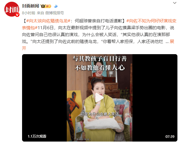 向太谈向佐赌债乌龙:何超琼曾亲自打电话道歉