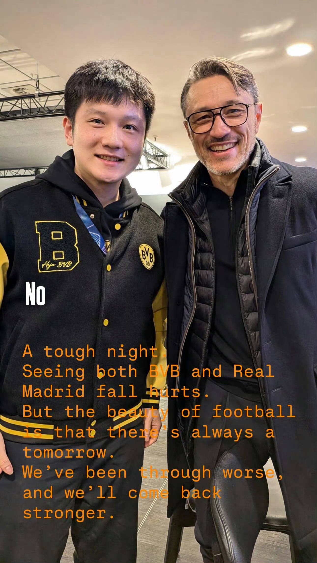 遭暴击！樊振东与波尔观战多特 大黄蜂与皇马双双失利