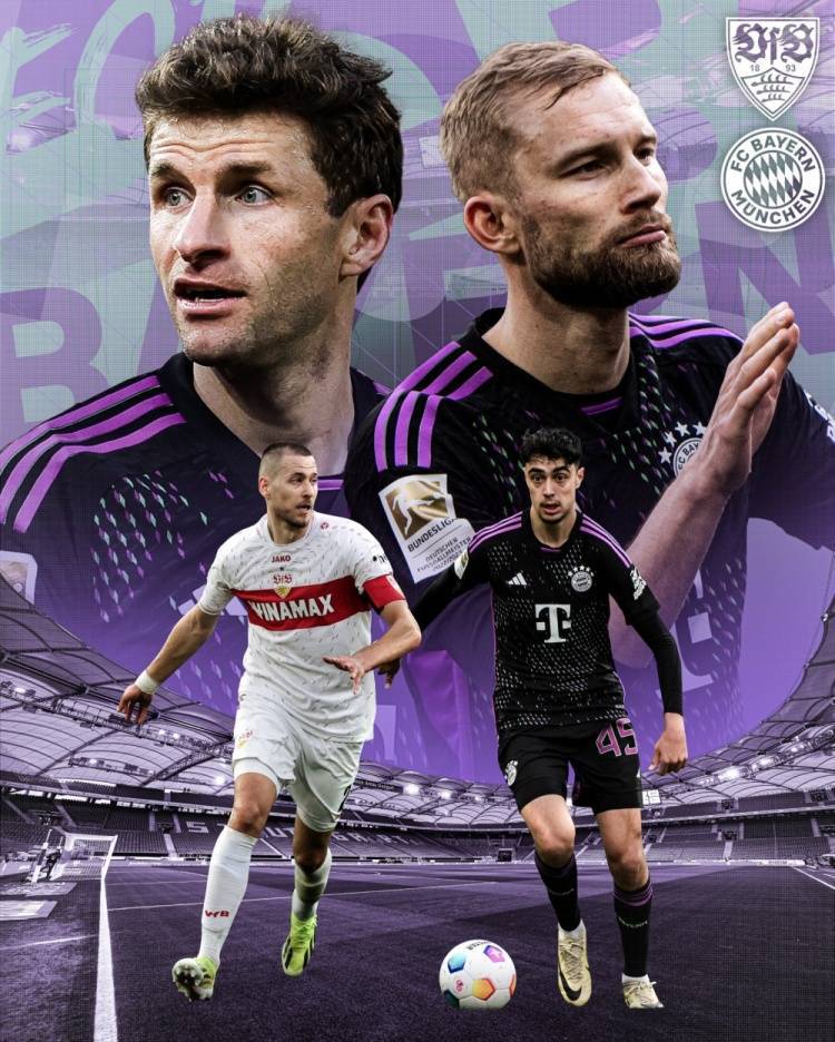 拜仁发布客战斯图加特海报：穆勒、莱默尔、帕夫洛维奇出镜