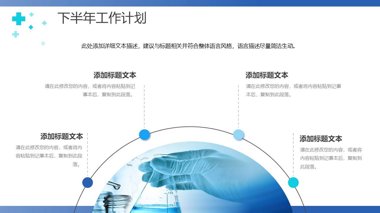 蓝色医院医疗年中工作汇报ppt模版