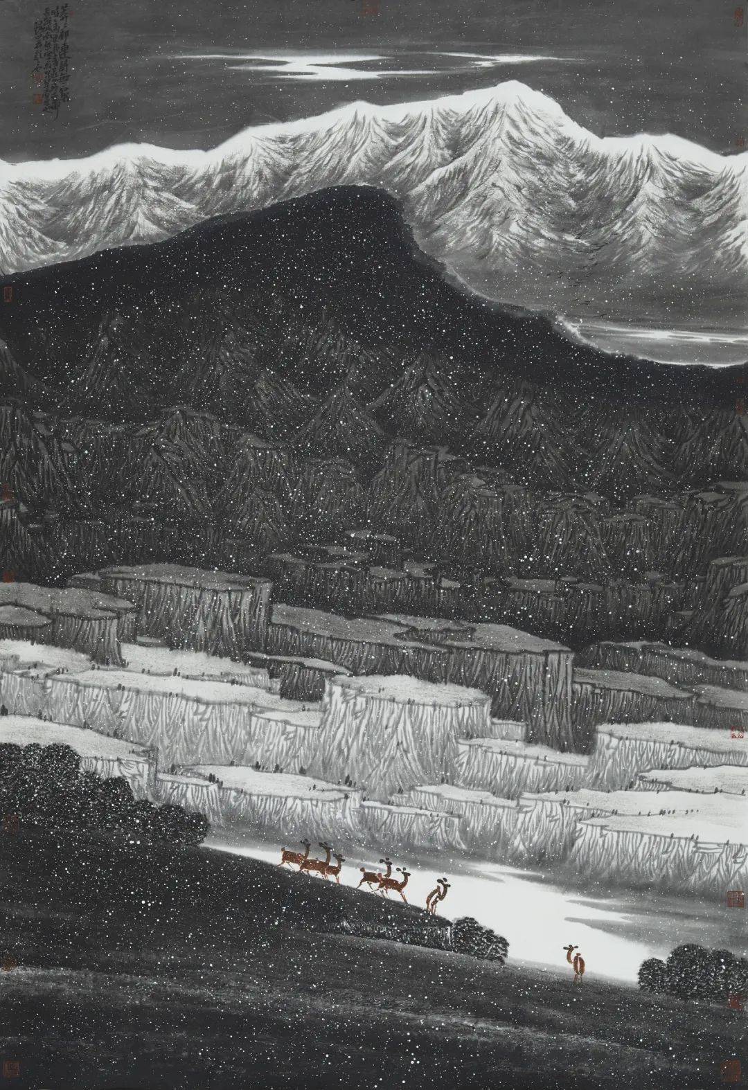 大山回响||王录山中国画展作品欣赏(四)_西安_山水画_创作