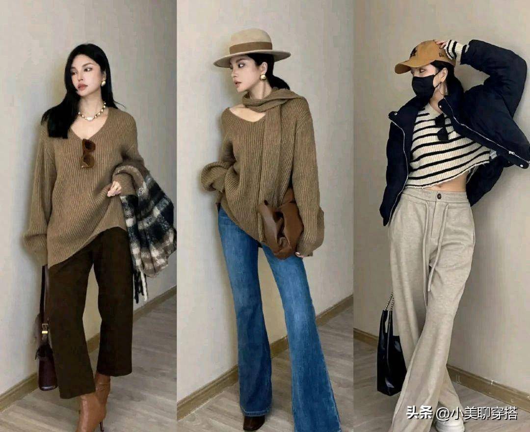 她是小女生的模特,冬天看起来又高又瘦,很时尚_衣服_黑色_毛衣