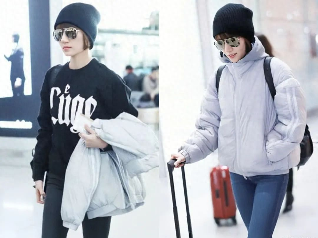 只有4件套:卫衣,羽绒服,外套,牛仔裤_黑色_造型