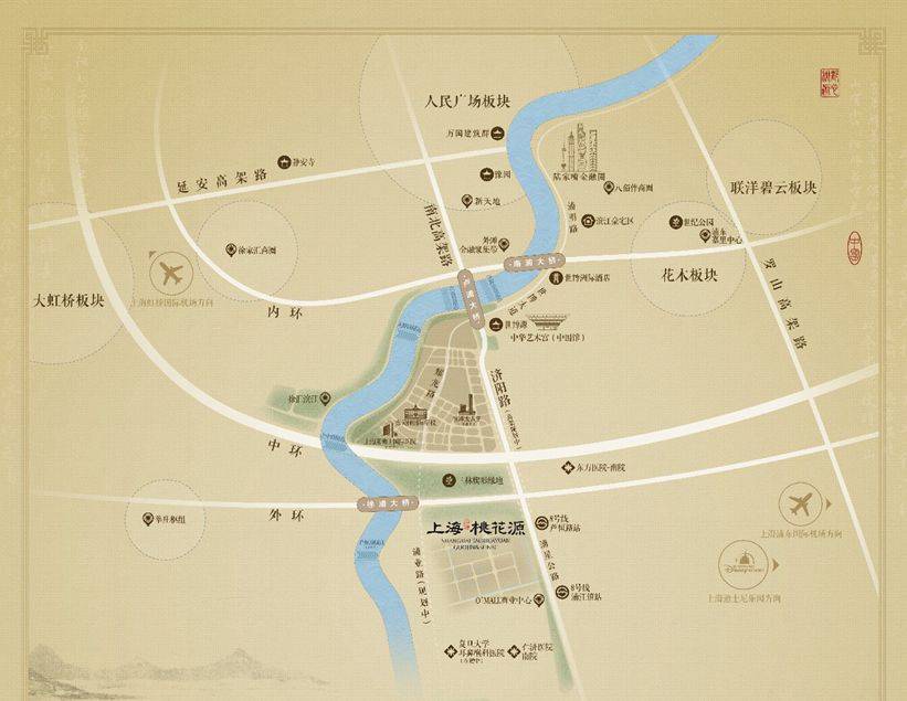 济阳路高架(规划中,南北高架的沿线),芦恒路隧道(规划中),外环2km