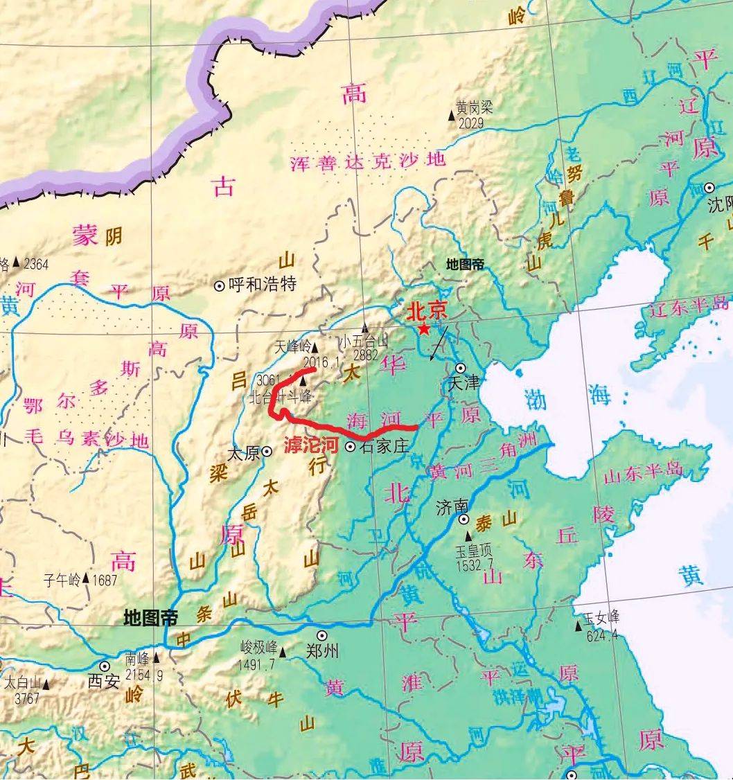 滹沱河全部地图图片