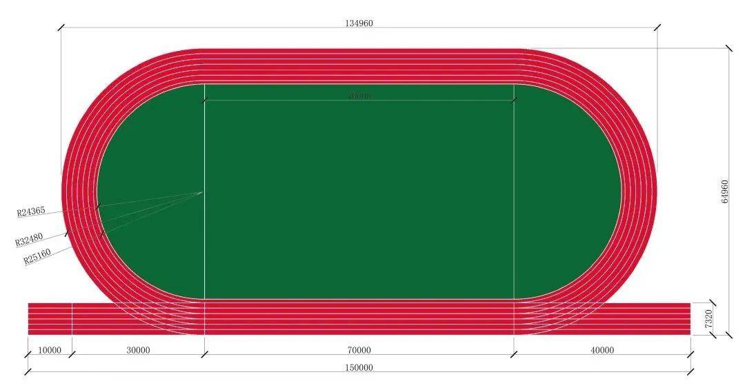 田径运动场地标准画法图片
