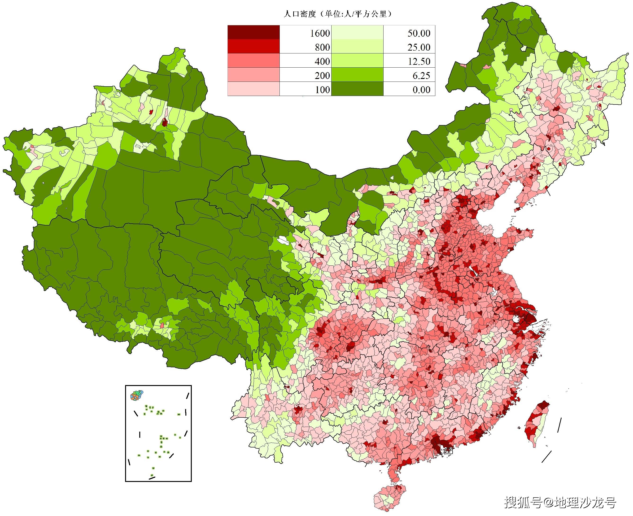 中国人口分布图2019图片