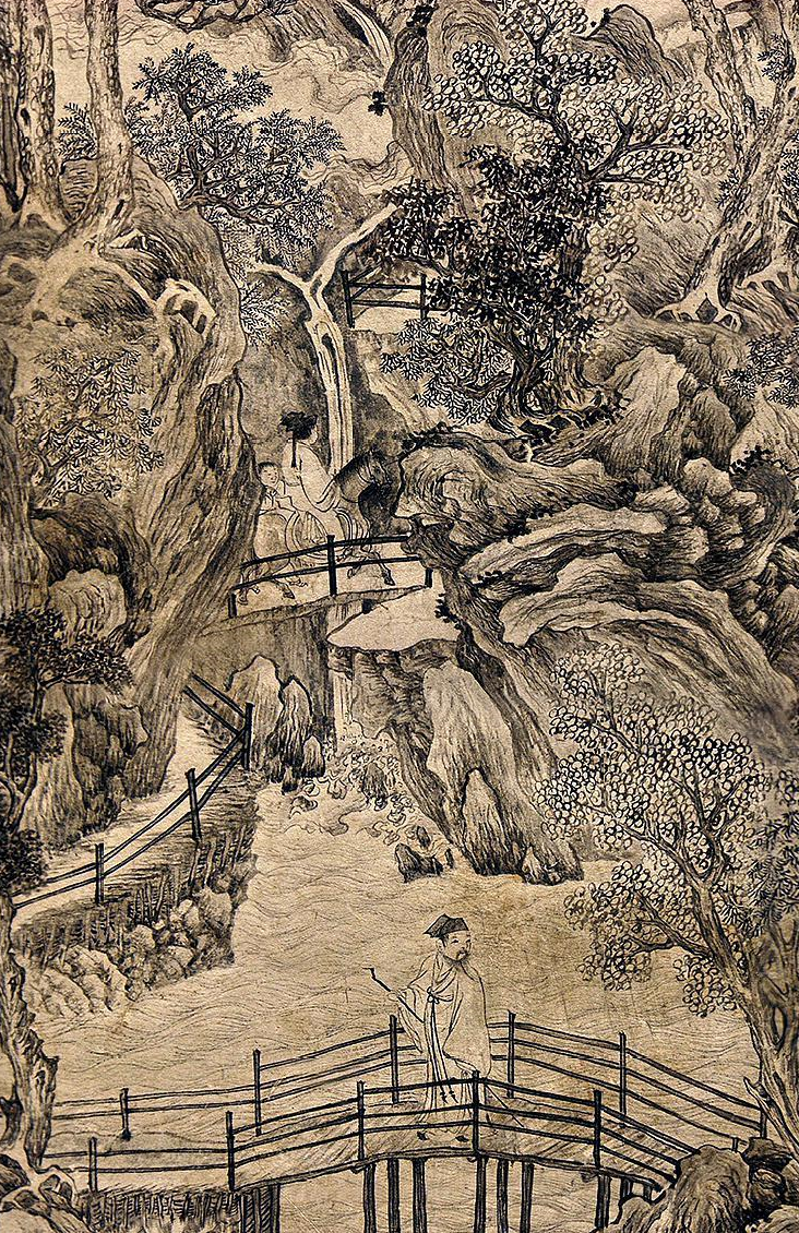 大器雄浑,气势磅礴,明代谢时臣绘《仿王蒙山水图》_作品_吴门_画派