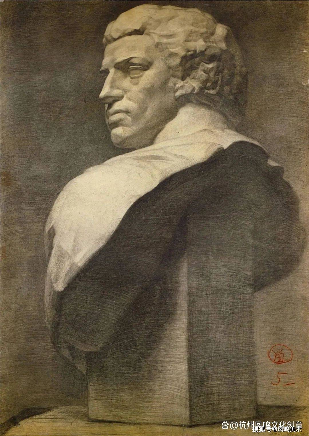 美院附中班集训:央美附中素描石膏像精选作品_雕塑_古