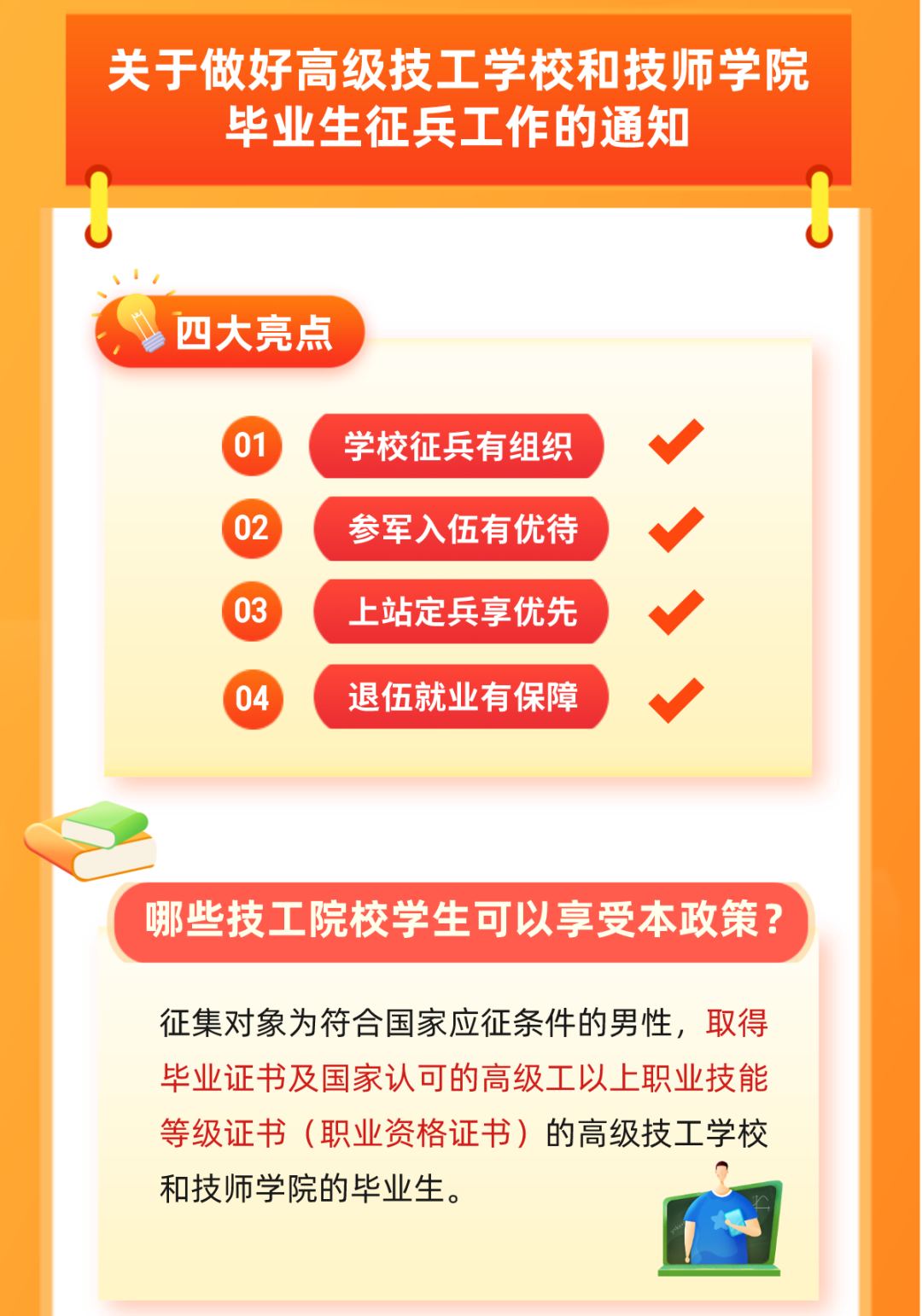 技工院校毕业生入伍参军可享受这些优待政策!