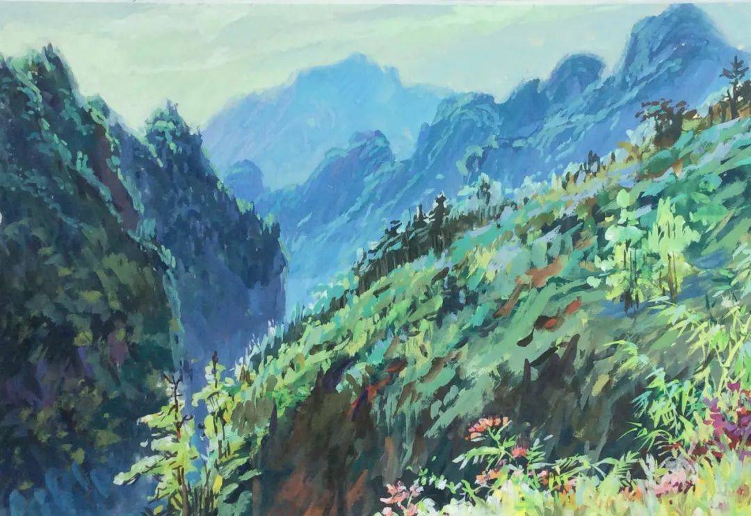 17跟随孙奇峰先生成昆铁路大凉山采风写生大山