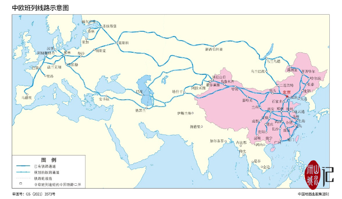 中國地圖出版集團制報道稱,紅海危機爆發後,對中歐班列的貨運需求已