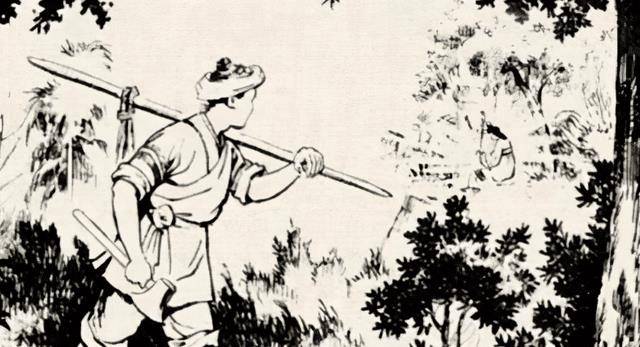 民间故事:樵夫上山砍柴,看到老妇人抱孩子,慌忙砍倒路边槐树_老婆婆