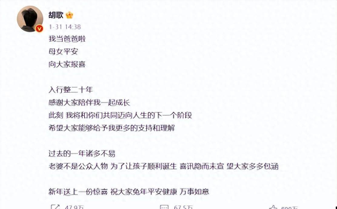 40岁胡歌隐婚生女,你想的太简单了_低调_胡歌官_老大爷