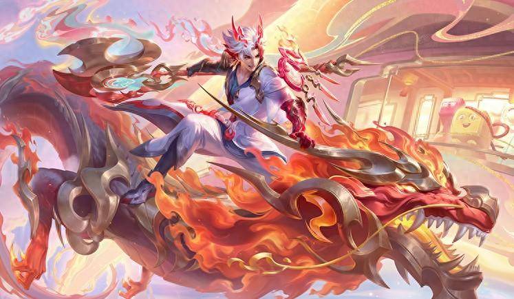 王者荣耀龙年限定皮肤,乘龙·淬「吴钩」孙策_火焰_武器_神龙