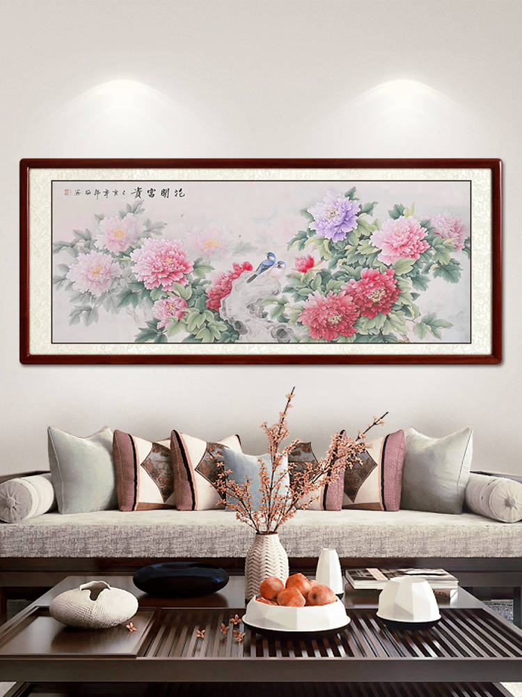 五行挂画有讲究,东墙客厅画这样安排才旺家!_牡丹_象征_装饰