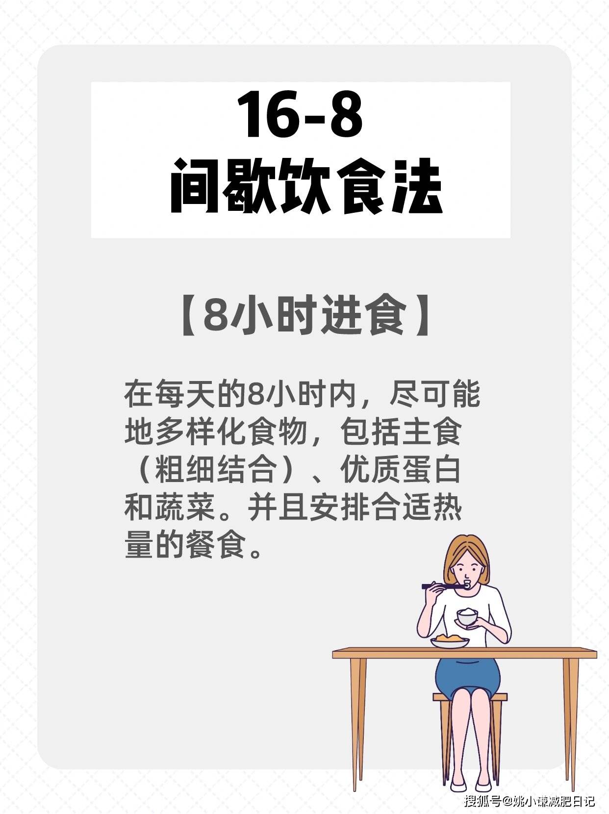 接下來,確定進食窗口,通常是每天的8小時.2:瞭解具體的輕斷食