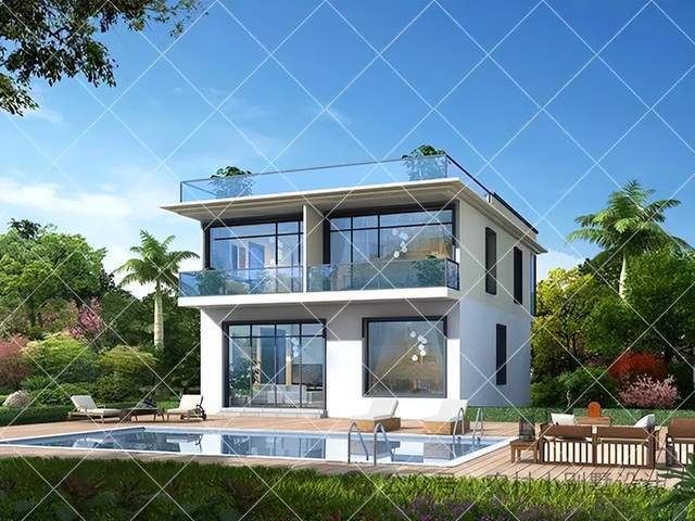 开春建房22款二层现代风自建房别墅图纸推荐,简约大气好看不过时_风格