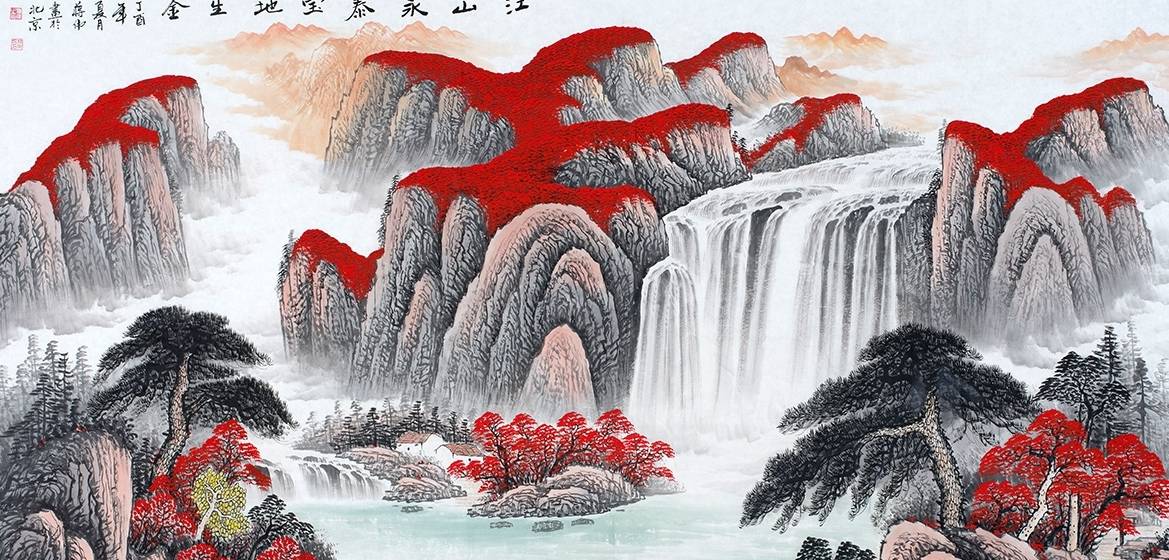 "红"运装饰画之鸿运聚宝盆,新年挂家中会有新气象_画