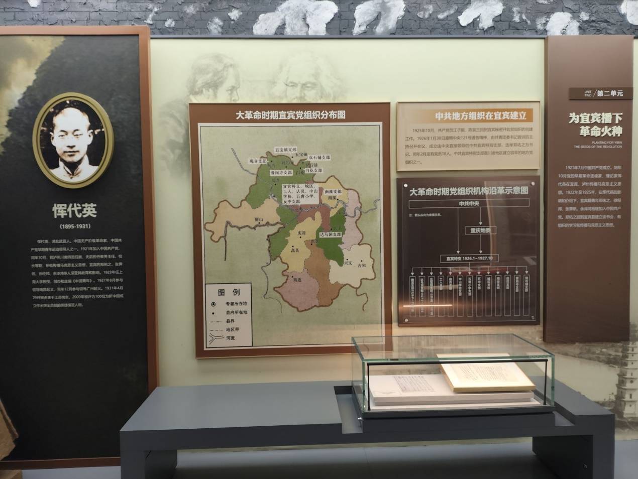 图为烈士恽代英的个人简介及宜宾党组织的相关信息