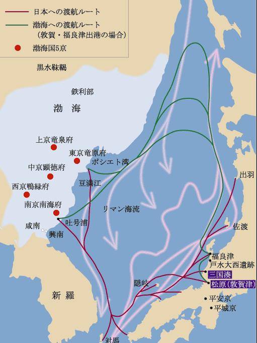 图/日本人眼中的渤海国与日本海航路渤海人不仅在地理上稳固自己的