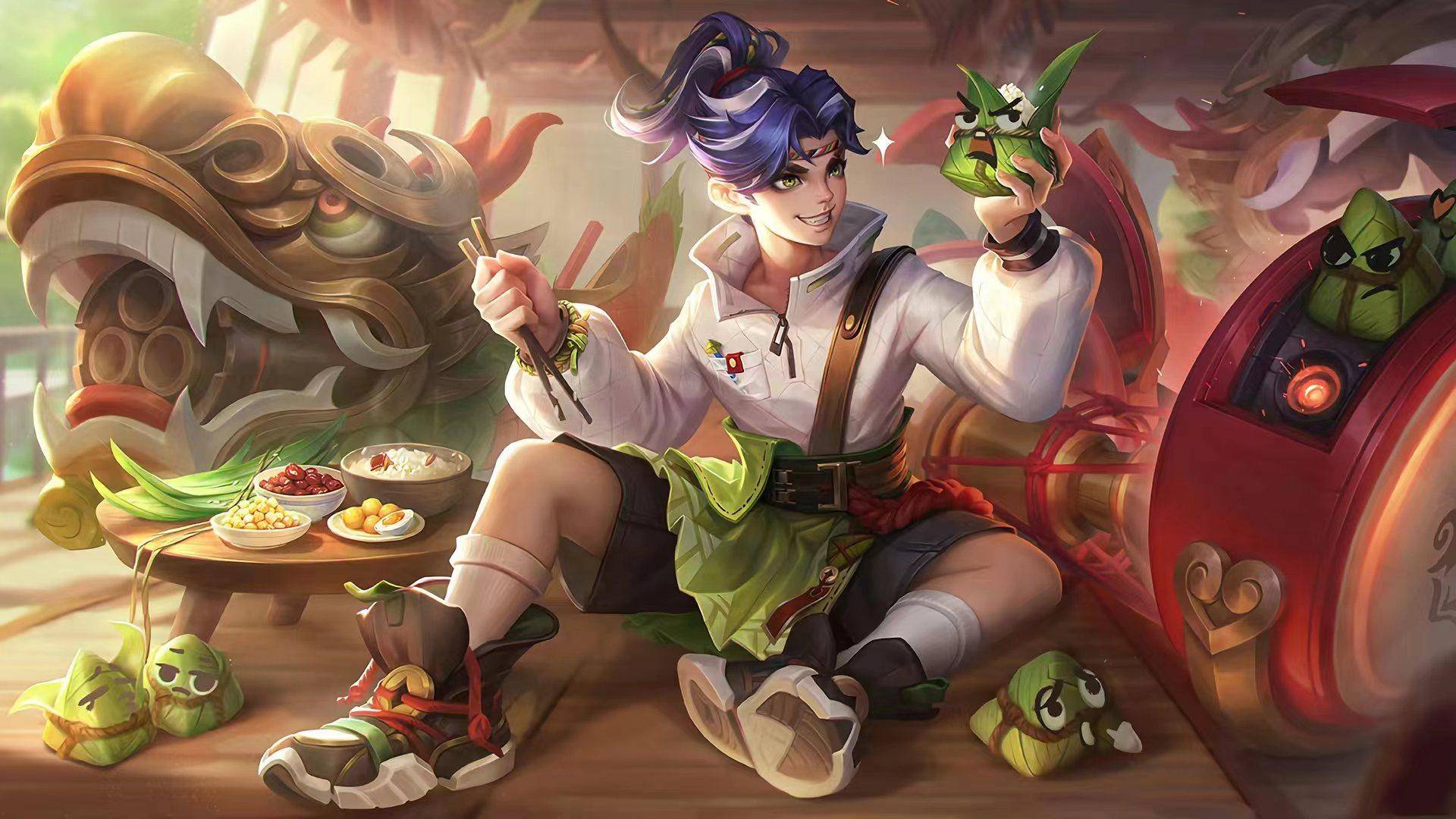 蒙犽龙鼓争鸣皮肤质量高,特效适合端午节,国风节日效果强_英雄_强势