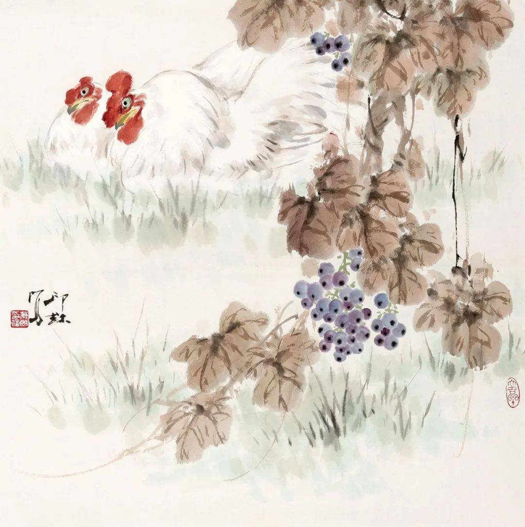 萧朗写鸡,好有温情_系列_笔下_母鸡