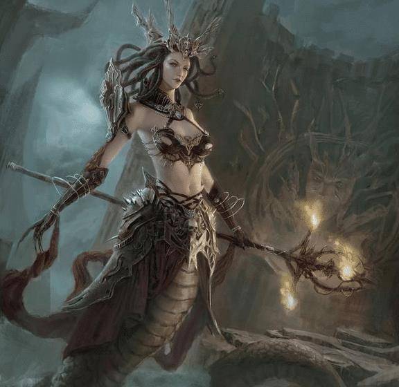 而古希腊传说中的拉弥亚人首蛇身女怪,就是一个上半身是美女模样,但下