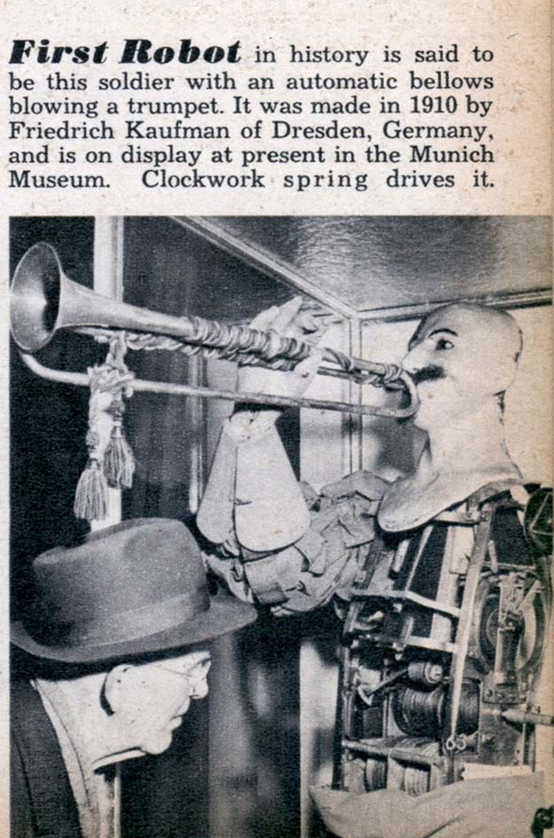 世界上第一个机器人据说是这个可以自动吹喇叭的士兵机器人.