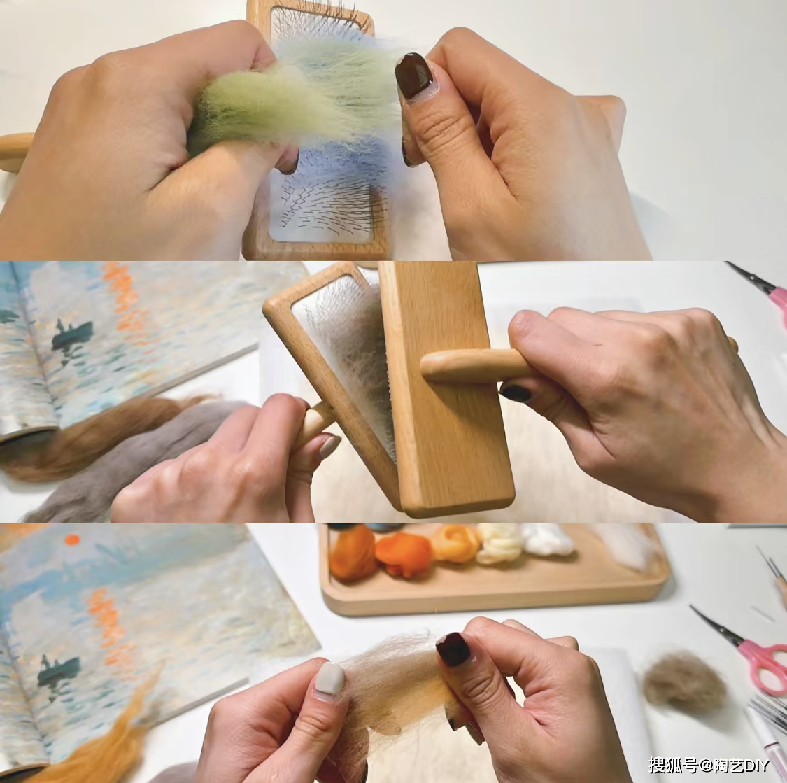 diy湿毡丨不用针戳,用肥皂水搓出来的羊毛毡,有没有治愈到你?