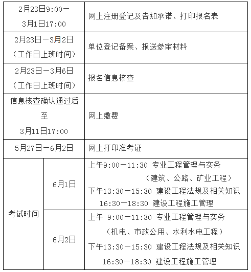 江西人事考试网:2024年二建报名时间2月23日—3月1日