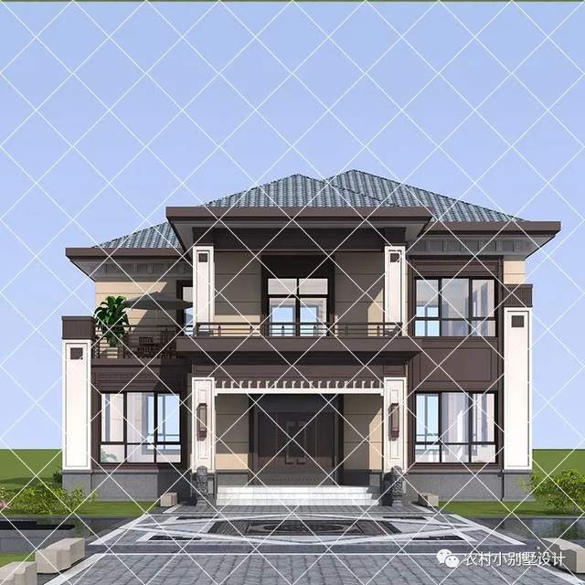 3次成为网红爆款二层新中式自建房别墅,布局合理舒适,外观时尚美观_农