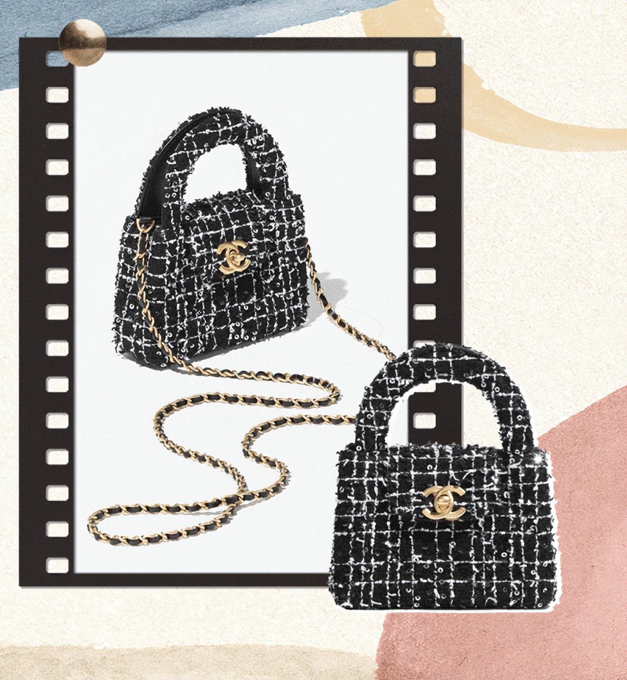 它集结了女孩们最爱的元素:皮穿链,菱格纹,双c logo,复