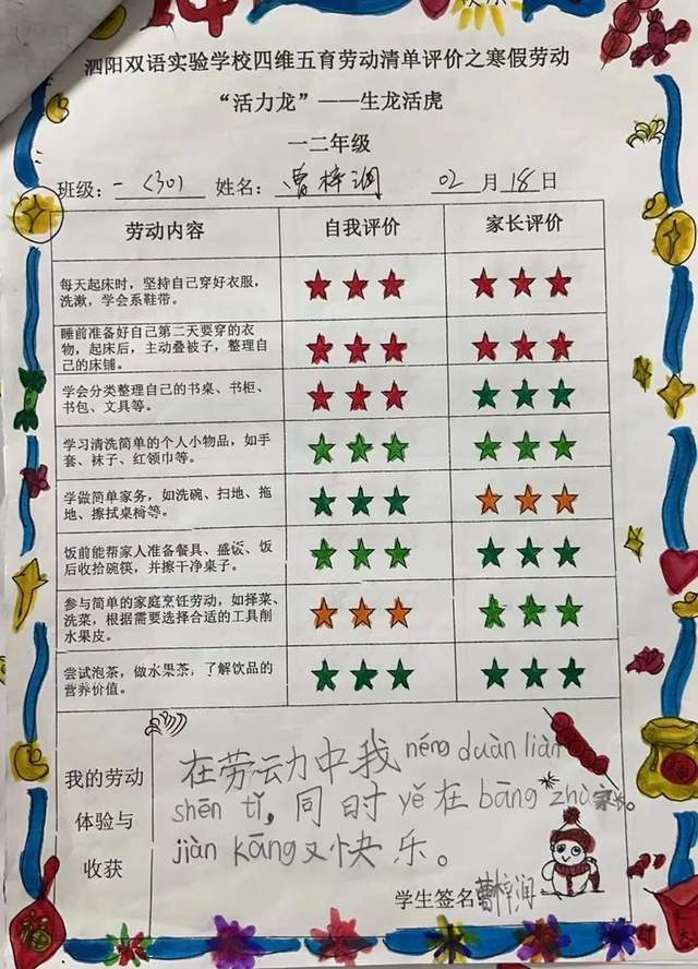 小学生手抄报家长评语图片