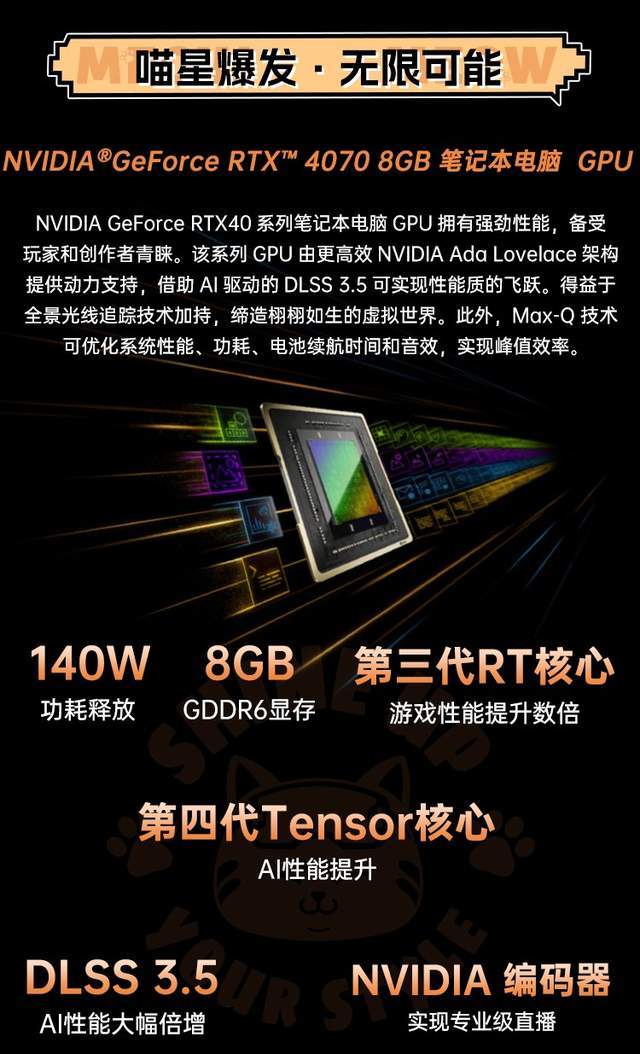 游戏创作当然少不了显卡加持,meow r15最高搭载nvidia geforce rtx