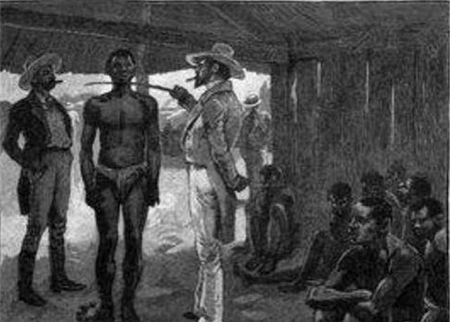 奴隶主挑选黑奴的方法:掰开嘴巴观察牙齿,用舌头舔一下黑奴身体_黑人