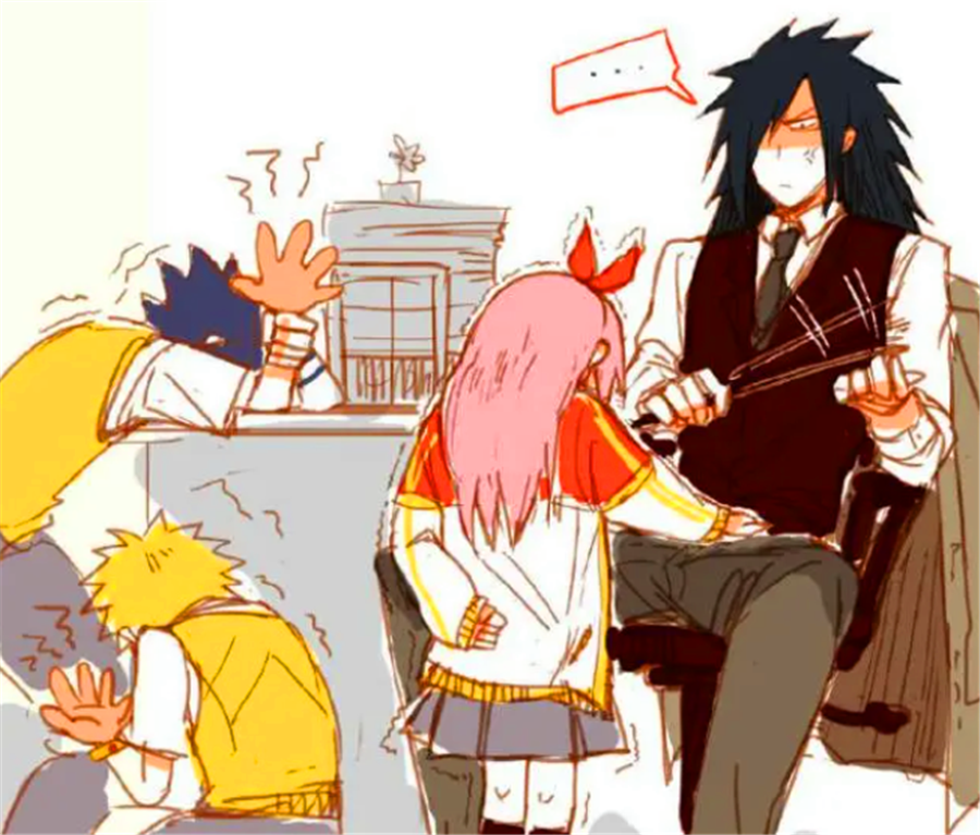 当火影忍者变成现代校园风:斑爷成了班主任,井野雏田美呆了_小樱_日向