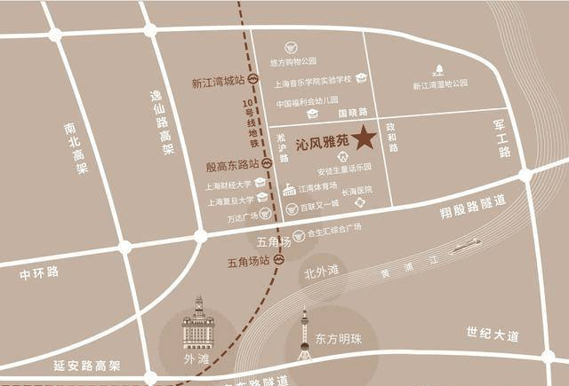 项目位于新江湾城安徒生童话公园以北,政和路与国晓路交汇处,位置较为