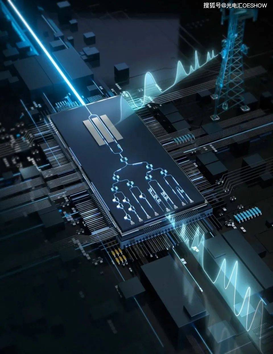 集成微波光子处理芯片效果图无线网络,物联网和基于云的服务快速扩展