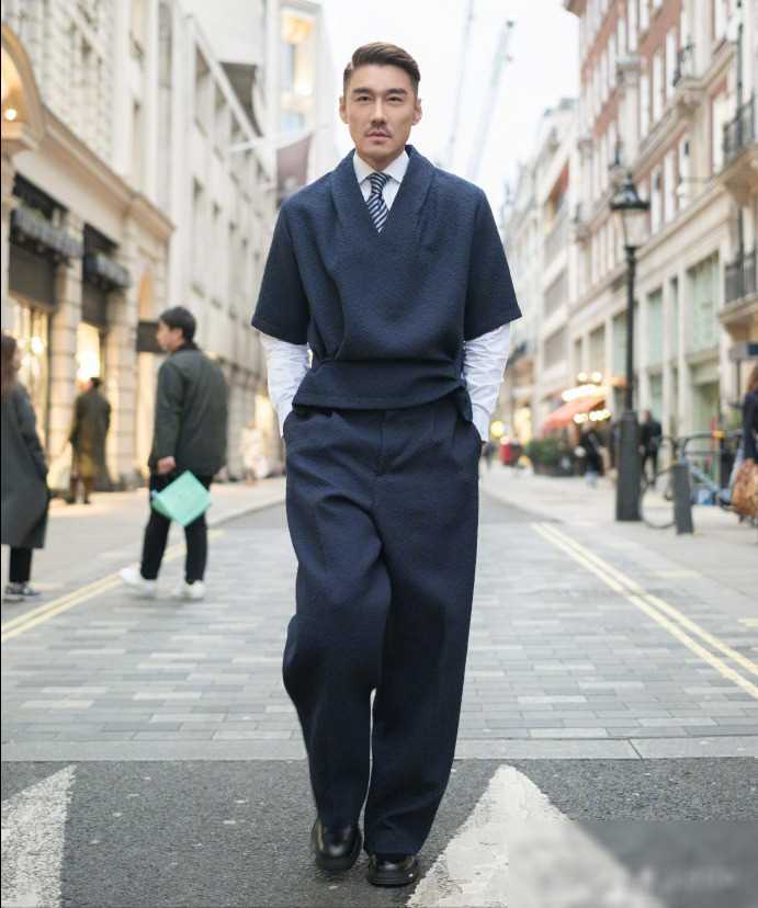 53岁胡兵伦敦爆火:外国女子疯狂围观,唯一被邀请中国明_时尚_娱乐