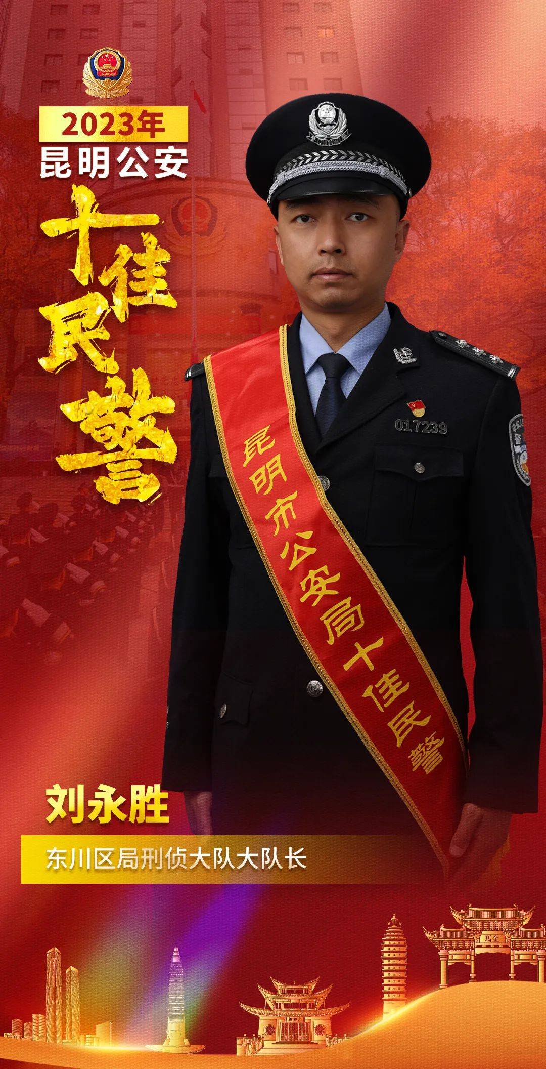 刘永胜 东川区局刑侦大队大队长从警19年来,李勇一直扎根基层派出所.